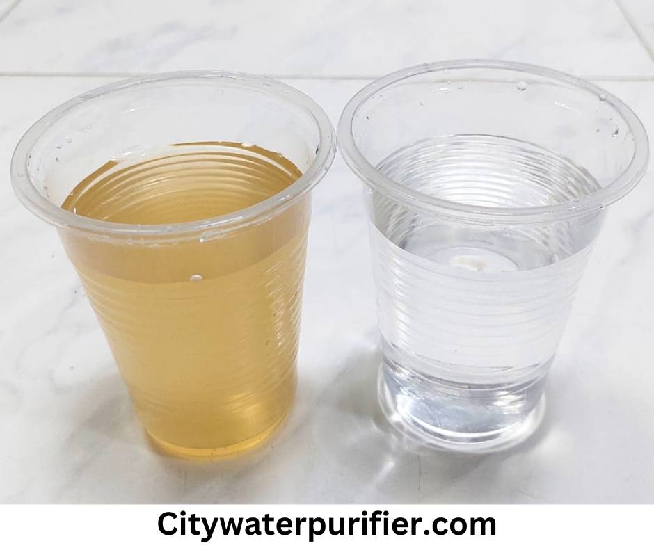 Iron removal filter before after